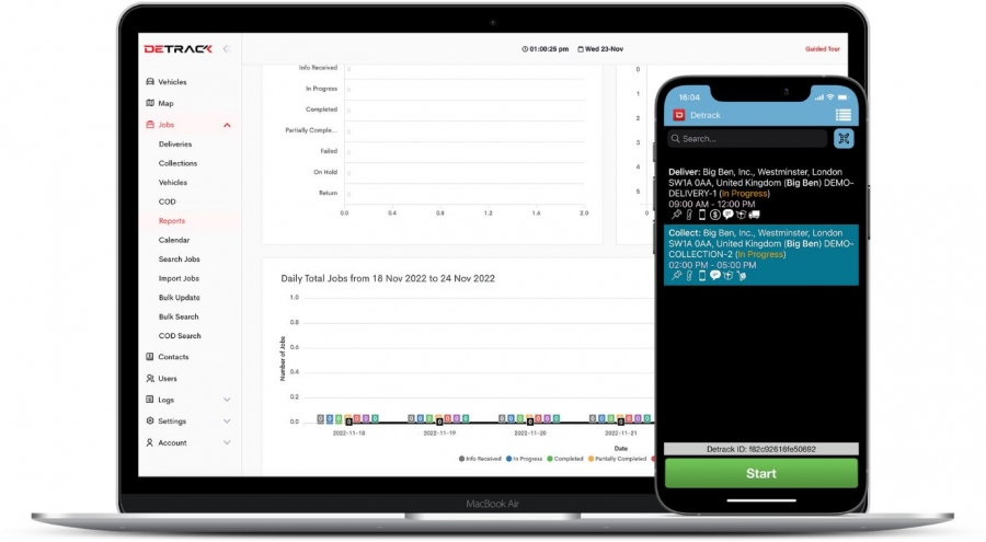 detrack courier app software